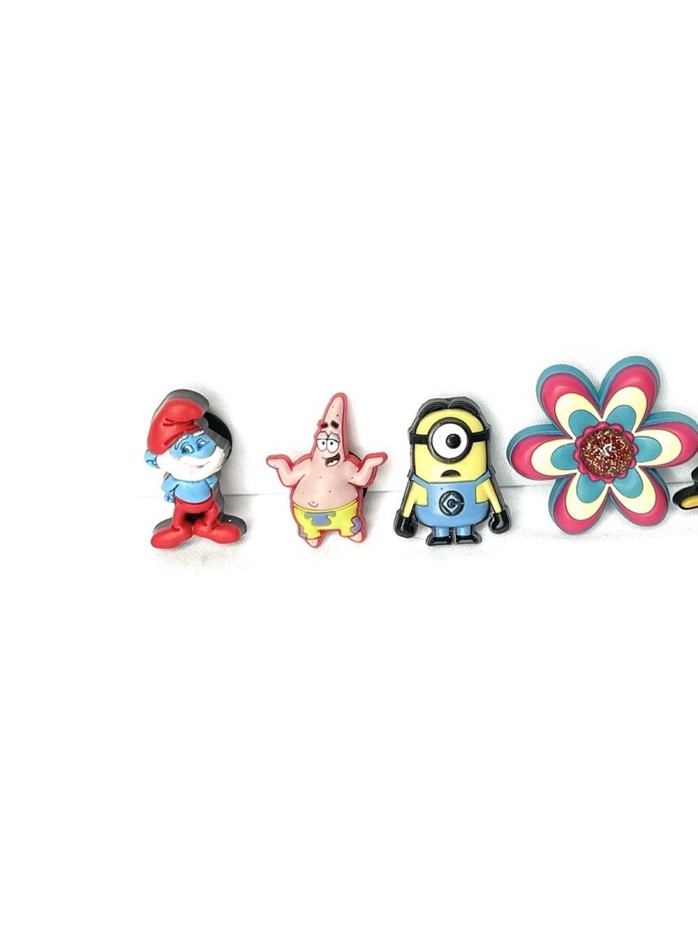 12 pc lot Colorful Cartoon Character Shoe Charms - Blue, Pink, Yellow, Teal